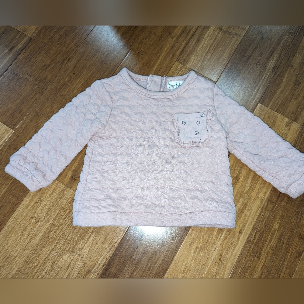 Nicole Miller toddler sweater. Pink pull over, buttons on back.